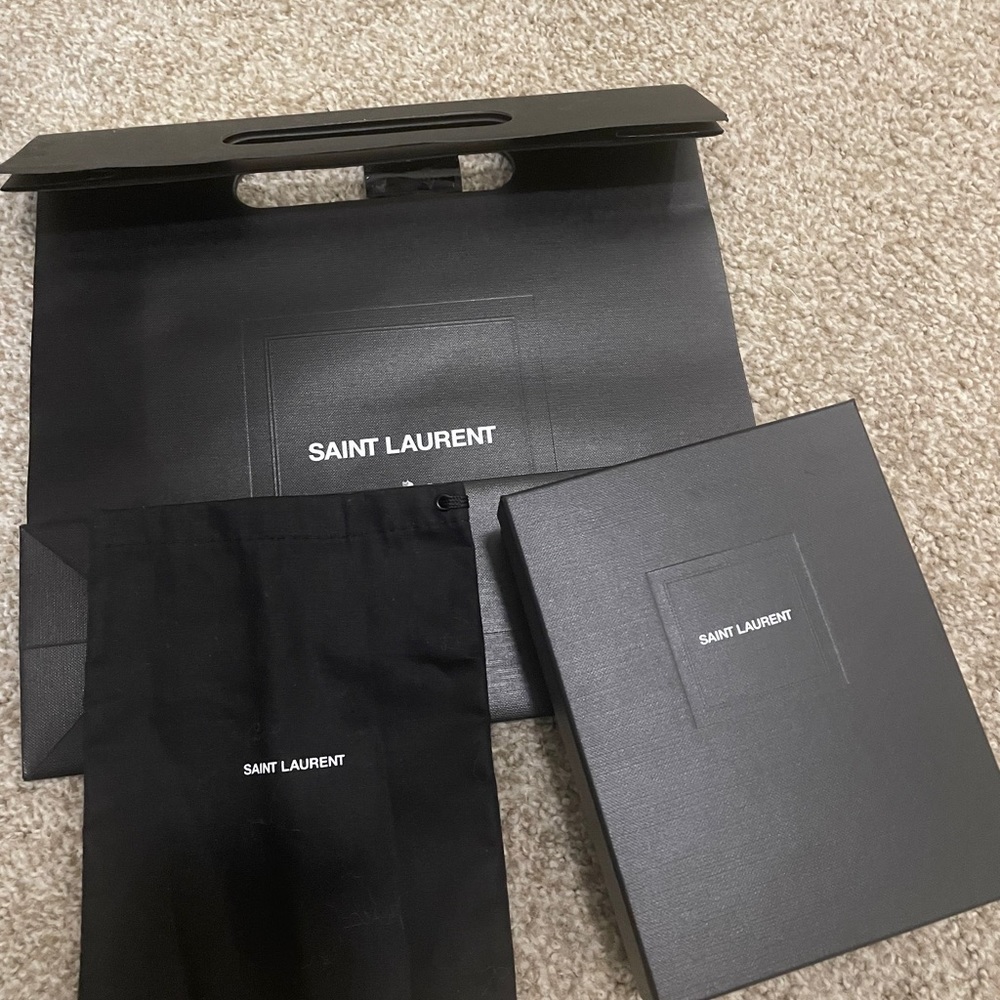 Saint Laurent box, dust bag and shopping bag